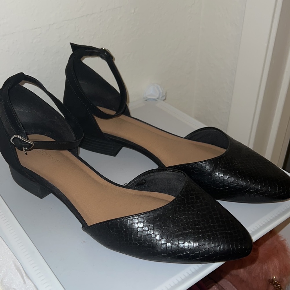 Lane Bryant ankle strap pointed toe flat - chic!